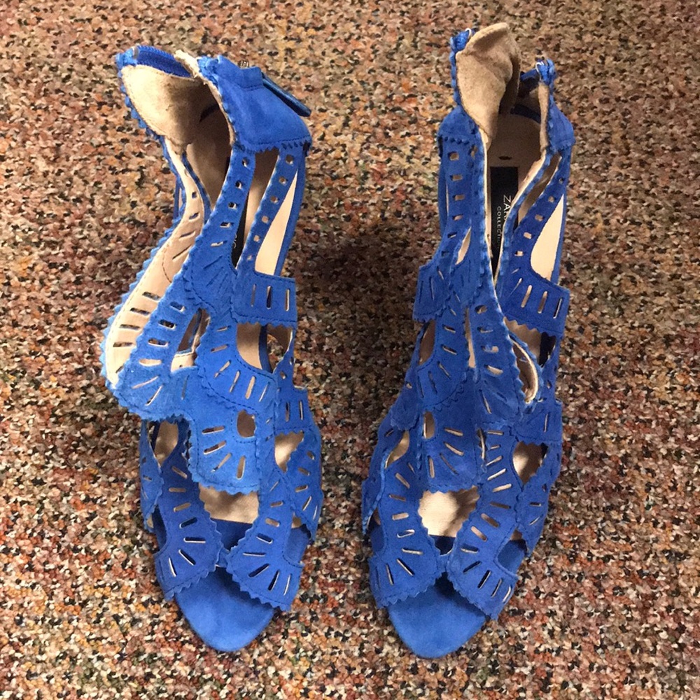 Zara Blue Heeled Sandals